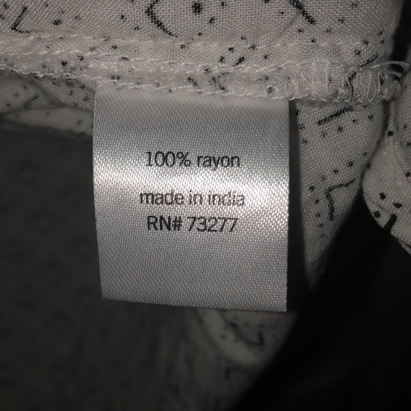 Sonoma White Blouse with Black Pattern and Ties Size Medium - Picture 6 of 6